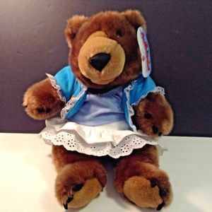 New Animaland Plush Bear in Outfit 17 in Tall Whit